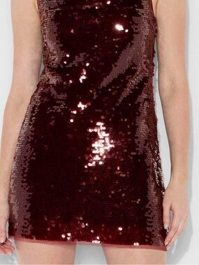 wild fable Plum Bergundy Mini Sequin Shiny Dress Size Small